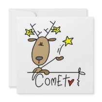 Comet Reindeer Christmas Tshirts and Gifts Personalized Invite