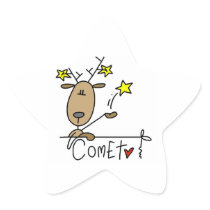 Comet Reindeer Christmas Tshirts and Gifts Star Stickers
