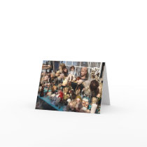 Comfort and joy and heads on spikes greeting cards
