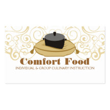 comfort food cooking chef catering business cards