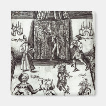 Comic Actors in Performance, 1662 Fridge Magnet