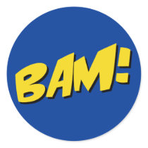 Comic Book Sticker in Blue