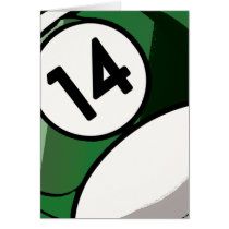 Comic Style Number 14 Billiards Ball Cards