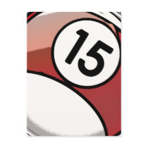Comic Style Number 15  Billiards Ball Post Card