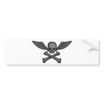 comic style wing skull bumper stickers