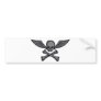 comic styles wing skull bumper stickers