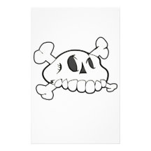 Comical Skull Personalized Stationery