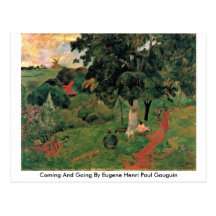 Coming And Going By Eugene Henri Paul Gauguin Postcard