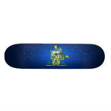 Comique le clown planches à roulettes customisées