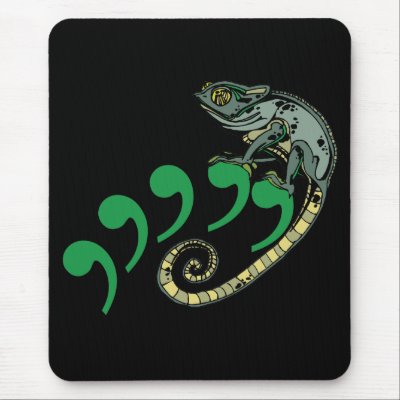 Comma Chameleon Mouse Pad $13.95 by curious_inkling