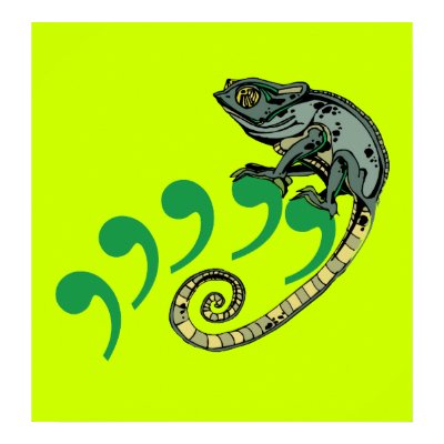 Comma Chameleon Poster $24.95 by curious_inkling