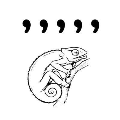 Comma Chameleon T-shirt by megedsh