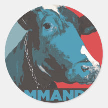 Commander in Beef Round Sticker