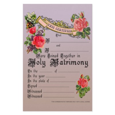 Commemorative Wedding License Personalized Stationery by CustomizeACard
