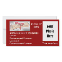 Commencement Announcement - Red Picture Card