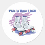 Comment je roule (les patins de rouleau) autocollant rond