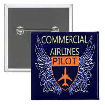Commercial Airlines Pilot Buttons