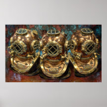 COMMERCIAL DIVING HELMETS POSTER