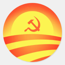 Commie Obama Logo Round Sticker