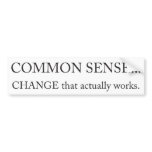 COMMON SENSE Bumper sticker
