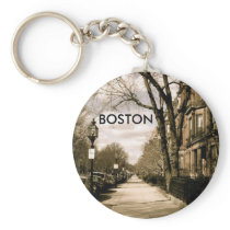Commonwealth Avenue Neighbourhood (sepia) Key Chain