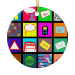 Communication Tile Wallpaper Christmas Ornaments