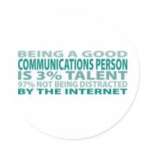Communications Person 3% Talent Round Sticker