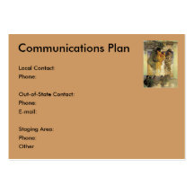 Communications Plan Business Card Templates