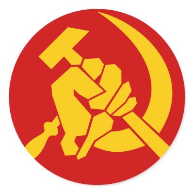 COMMUNISM ROUND STICKER by auraclover