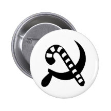 Communist Cane Pinback Buttons