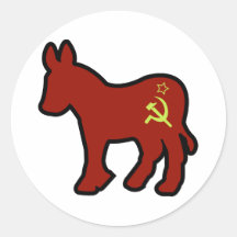 Communist Donkey Round Sticker