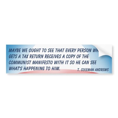Communist Manifesto & Tax Returns Bumper Stickers by OBumper