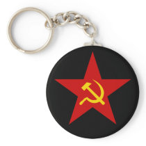 Communist Red Star (hammer & sickle) keychain