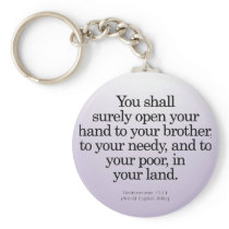 Community Service Deuteronomy 15-11 Keychain