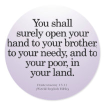 Community Service Deuteronomy 15-11 Sticker