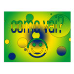 Como Vai? Brazil Flag Colours Pop Art Postcards