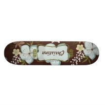 Comp Skateboard Hawaiian Blue Flower