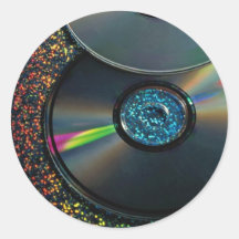 compact discs reflecting colours stickers