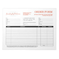 Company logo custom jewellery business order form notepads