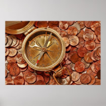 Compass and business poster