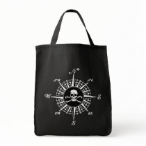 Compass Rose Skull 1 Tote Bags
