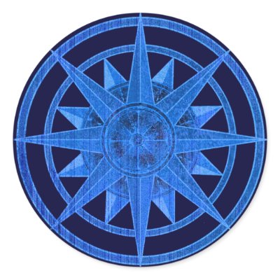 Compass Rose Round Stickers by artogram