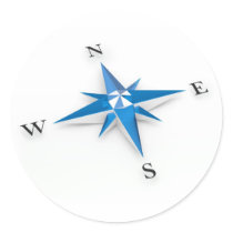 Compass Round Sticker