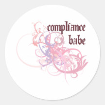 Compliance Babe Round Sticker