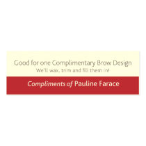 Complimentary Brow Design Business Cards