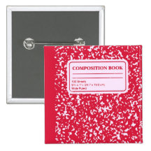 Composition Book/Student-Teacher Pinback Buttons