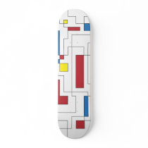 Composition of Red, Yellow, & Blue Custom Skateboard