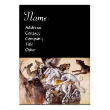 COMPOSITION WITH ANIMALS,REARING HORSES,DEERS,DOGS BUSINESS CARDS