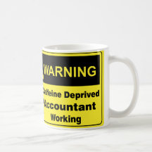 Comptable d'avertissement de caféine tasse à café
