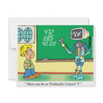 Computer Cartoon Robot in classroom
